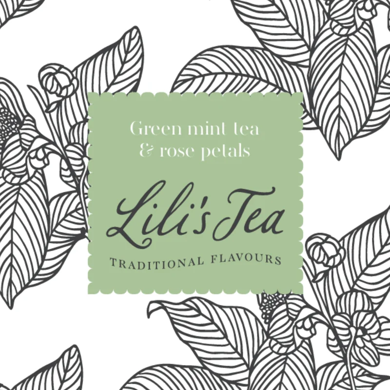 Lili’s Tea Groene thee Munt en Rozenblaadjes 